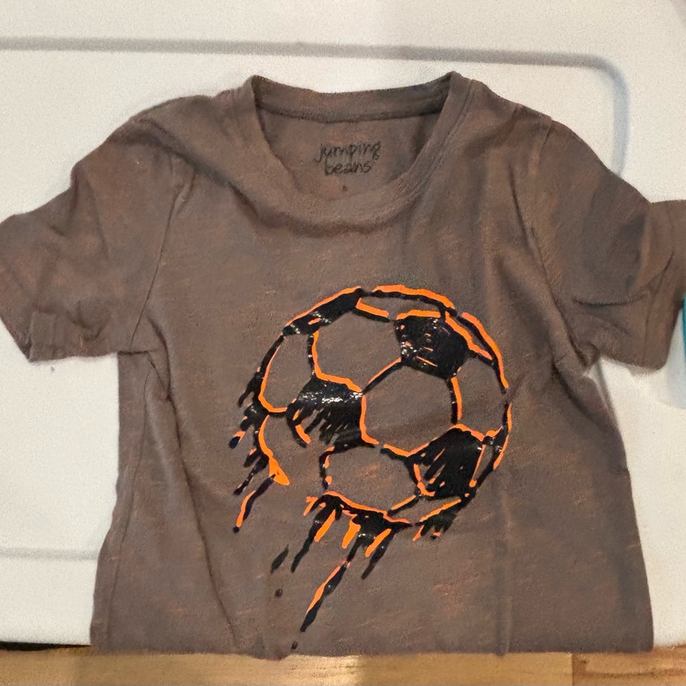 Jumping Beans Brown and Orange Soccer Graphic Tee